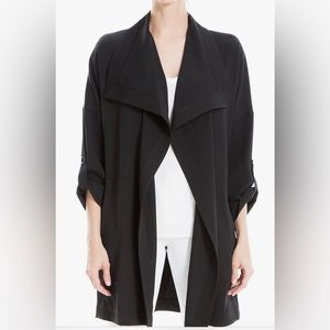 Max Studio Drape Collared Jacket L (Twill Long Jacket)  new with tag